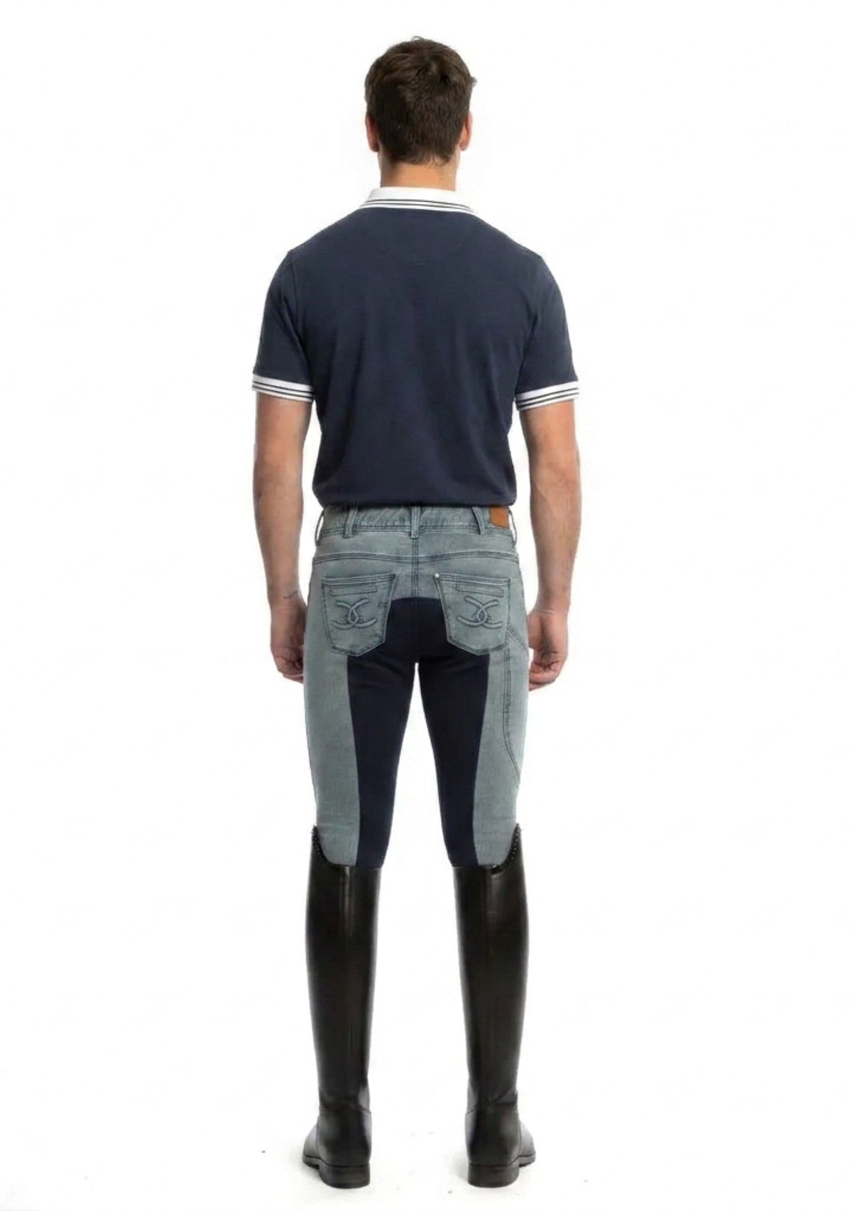 Goode Rider - MEN'S NEW Equestrian Jean - Full Seat with Cell Phone Pocket | 4-way stretch - Faded Blue