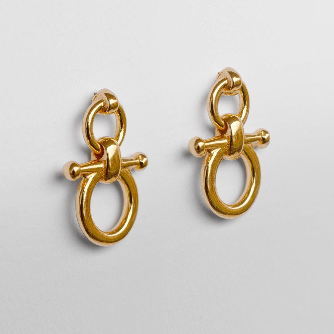 Urban Equestrian - Ocala - Single Horse Bit Equestrian Earring in Gold
