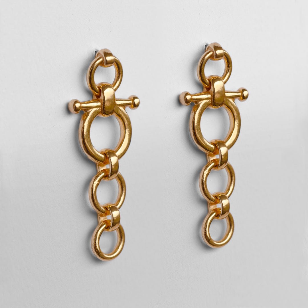 Urban Equestrian - Ocala - Triple Horse Bit Equestrian Earring in Gold