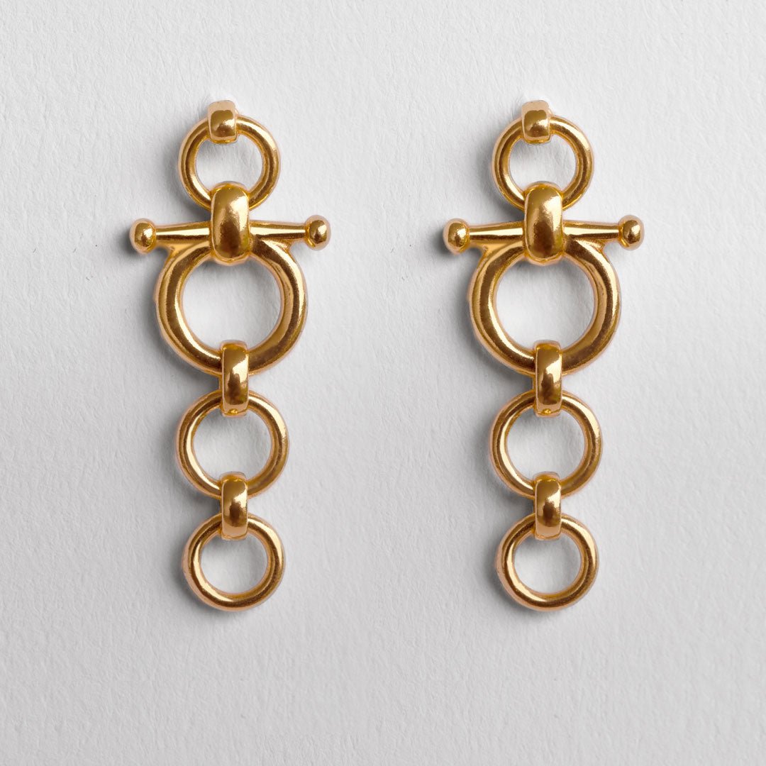 Urban Equestrian - Ocala - Triple Horse Bit Equestrian Earring in Gold