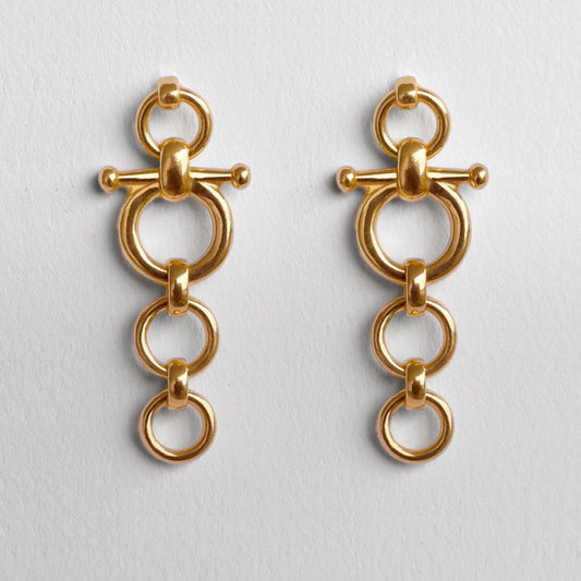 Urban Equestrian - Ocala - Triple Horse Bit Equestrian Earring in Gold