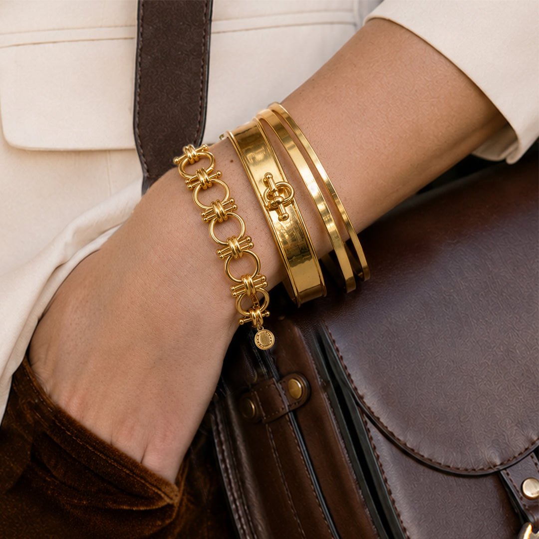 Urban Equestrian - Ocala - Triple Horse Bit Equestrian Earring in Gold