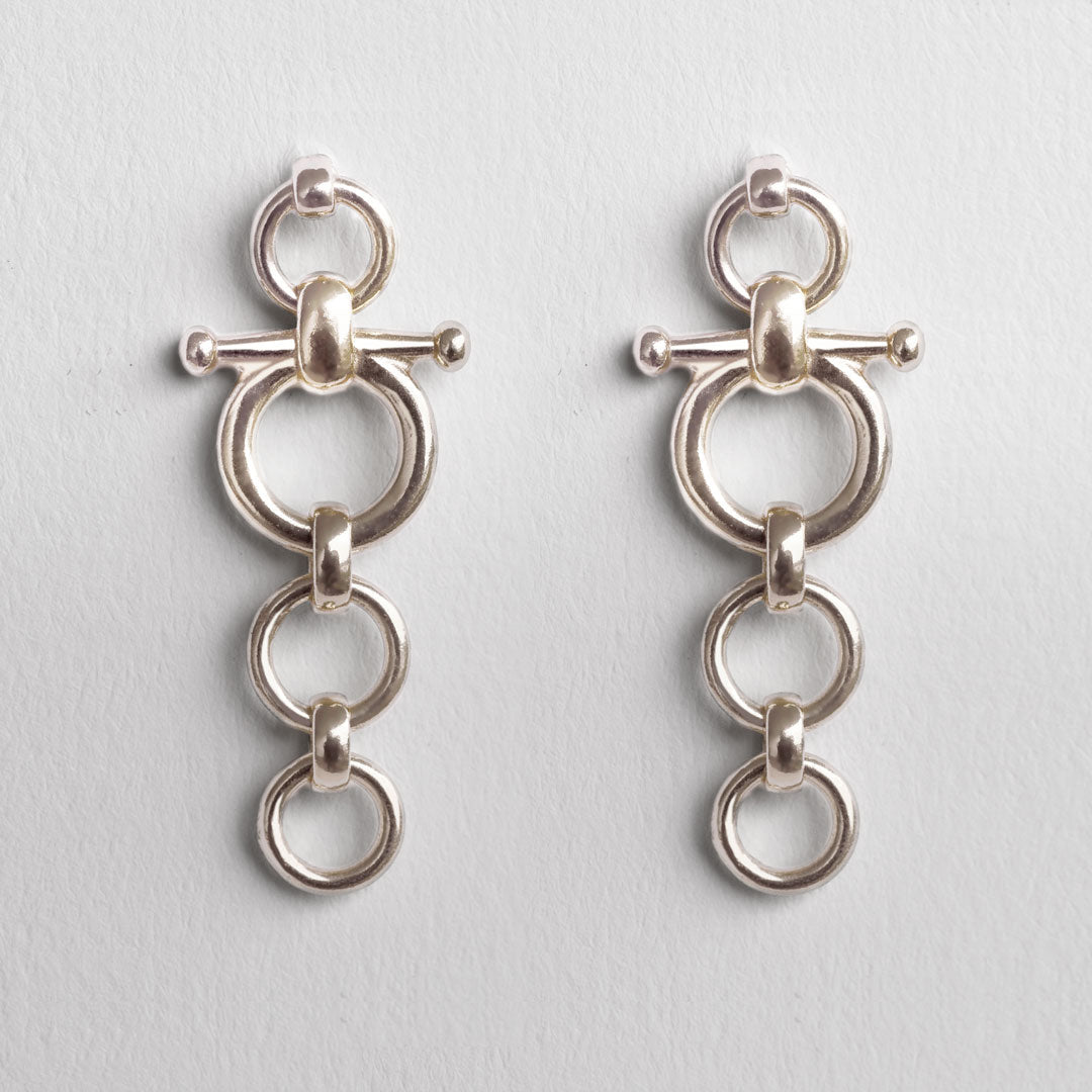 Urban Equestrian - Ocala - Triple Horse Bit Equestrian Earring in Silver