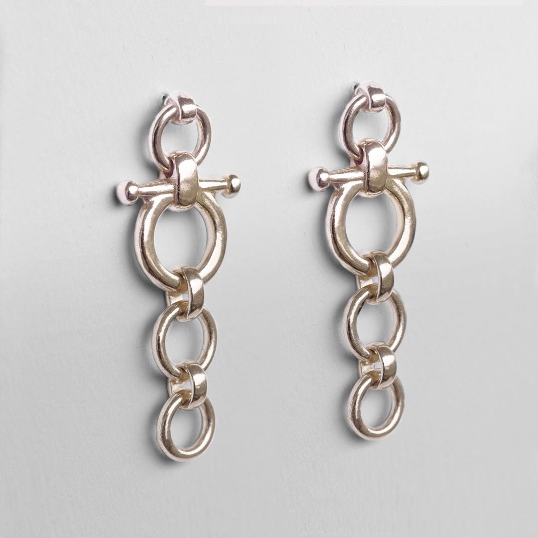 Urban Equestrian - Ocala - Triple Horse Bit Equestrian Earring in Silver