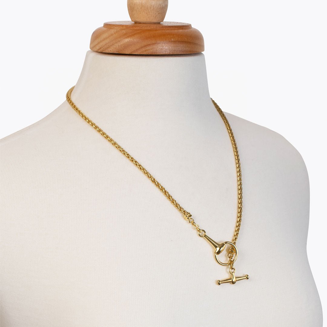 Urban Equestrian - Odeza - Horse Bit Toggle Equestrian Necklace in Gold