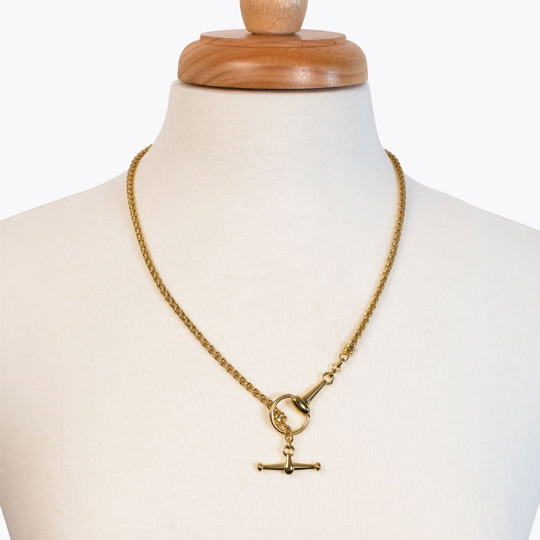 Urban Equestrian - Odeza - Horse Bit Toggle Equestrian Necklace in Gold