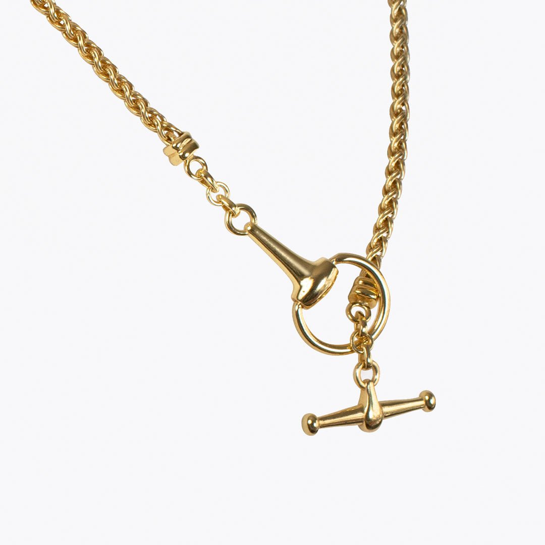 Urban Equestrian - Odeza - Horse Bit Toggle Equestrian Necklace in Gold