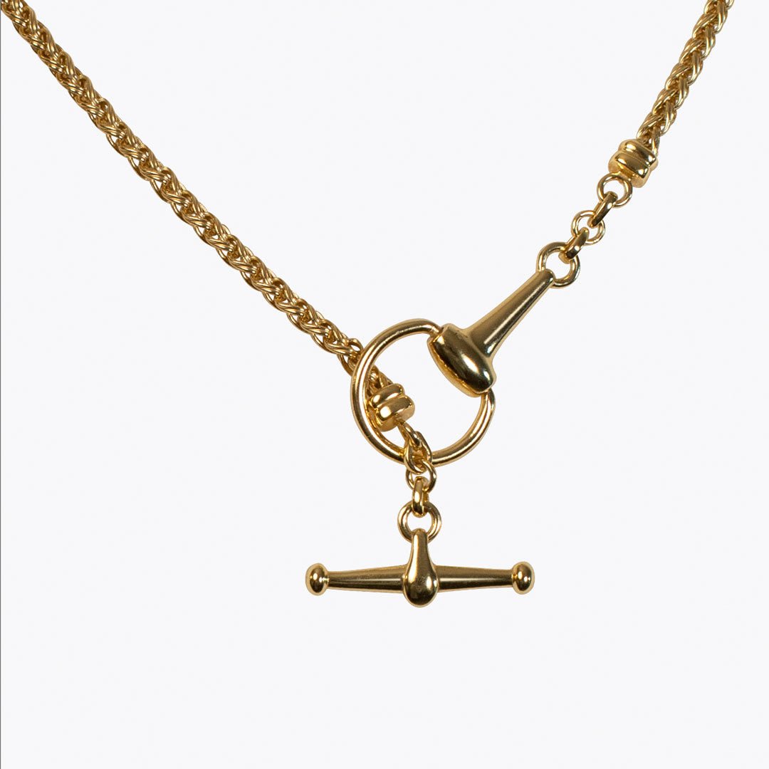 Urban Equestrian - Odeza - Horse Bit Toggle Equestrian Necklace in Gold