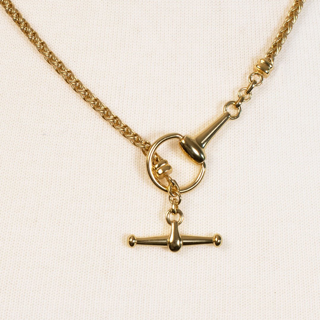 Urban Equestrian - Odeza - Horse Bit Toggle Equestrian Necklace in Gold