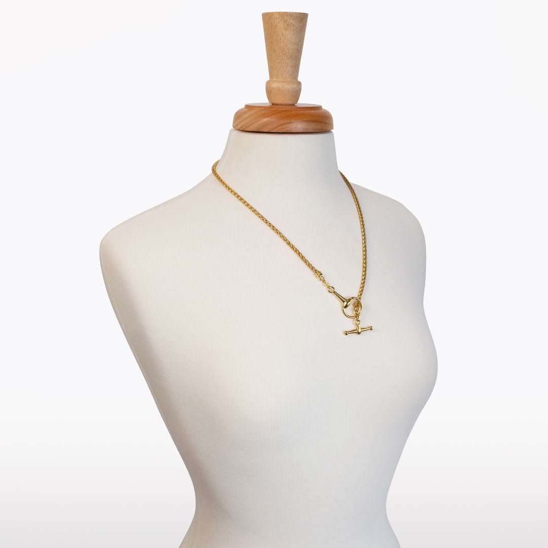 Urban Equestrian - Odeza - Horse Bit Toggle Equestrian Necklace in Gold