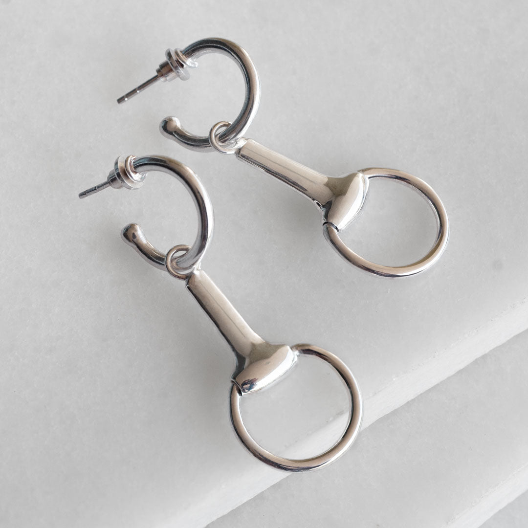 Urban Equestrian - Odeza - Equestrian Horse Bit Earring in Sterling Silver