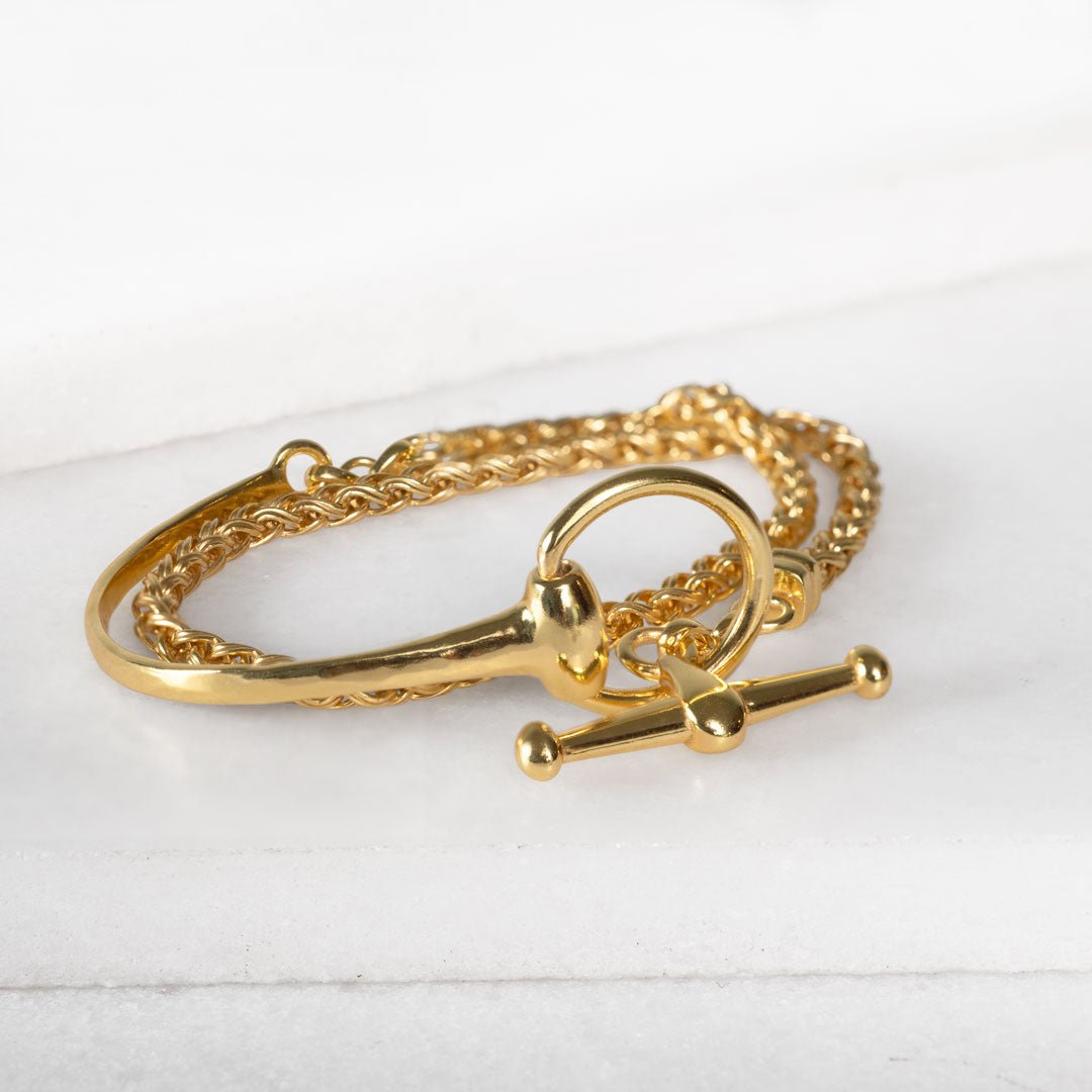 Urban Equestrian - Odeza - Equestrian Horse Bit Earring in 14K Gold on Sterling Silver
