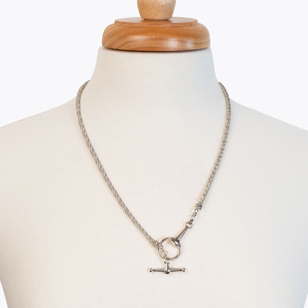 Urban Equestrian - Odeza - Horse Bit Toggle Equestrian Necklace in Silver