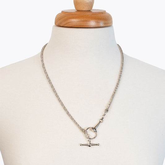 Urban Equestrian - Odeza - Horse Bit Toggle Equestrian Necklace in Silver