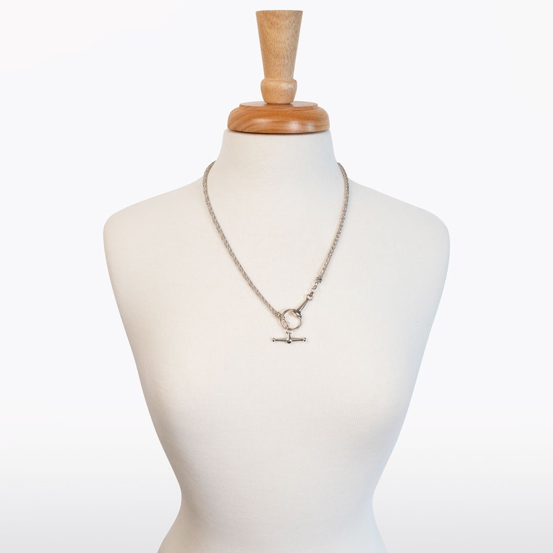 Urban Equestrian - Odeza - Horse Bit Toggle Equestrian Necklace in Silver