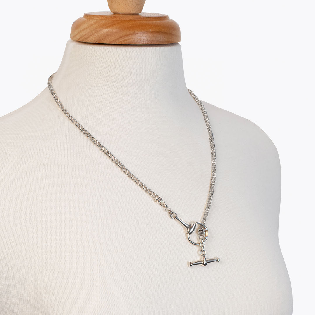 Urban Equestrian - Odeza - Horse Bit Toggle Equestrian Necklace in Silver