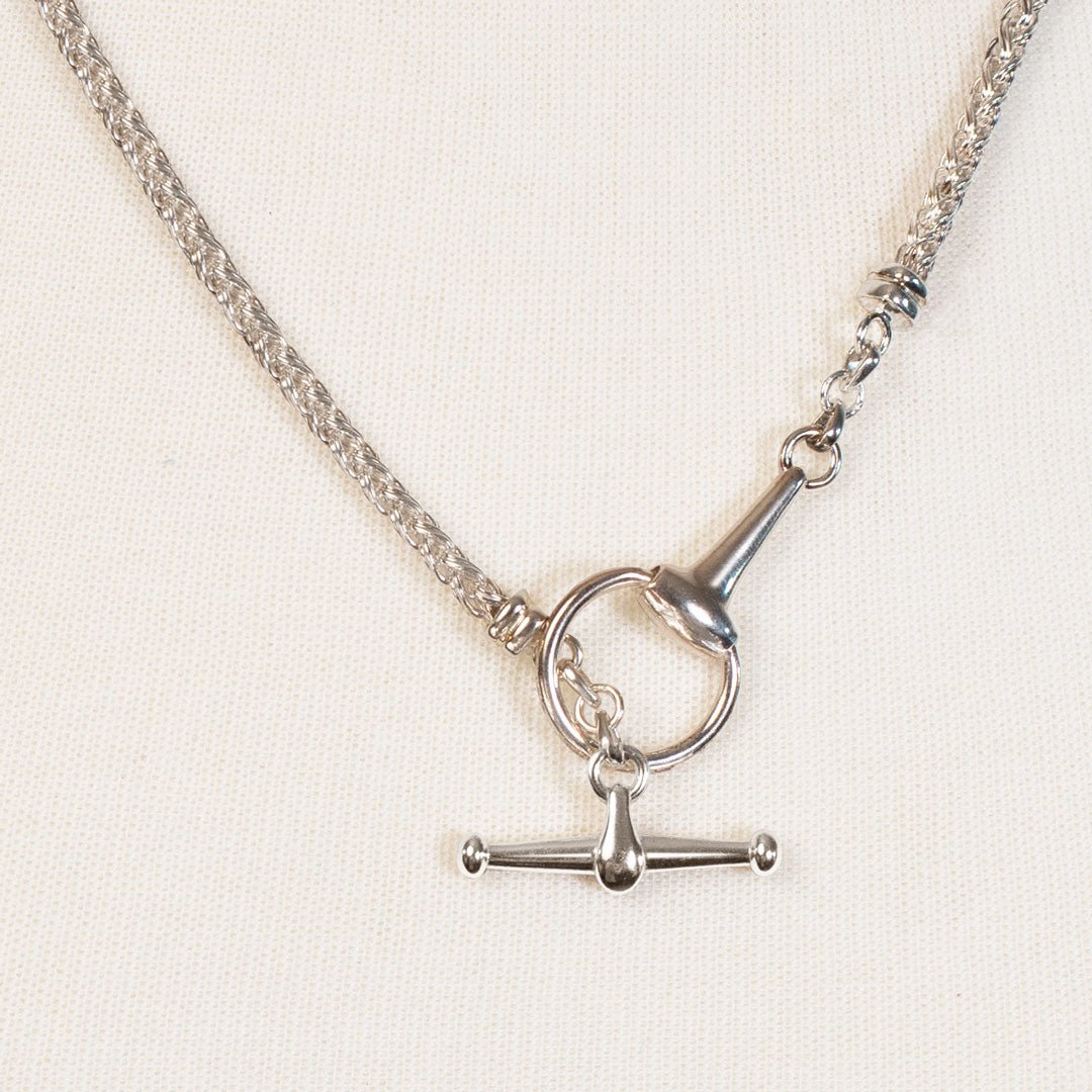 Urban Equestrian - Odeza - Horse Bit Toggle Equestrian Necklace in Silver