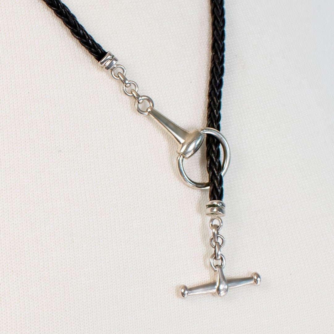 Urban Equestrian - Odeza - Horse Bit Toggle Equestrian Necklace Black and Silver