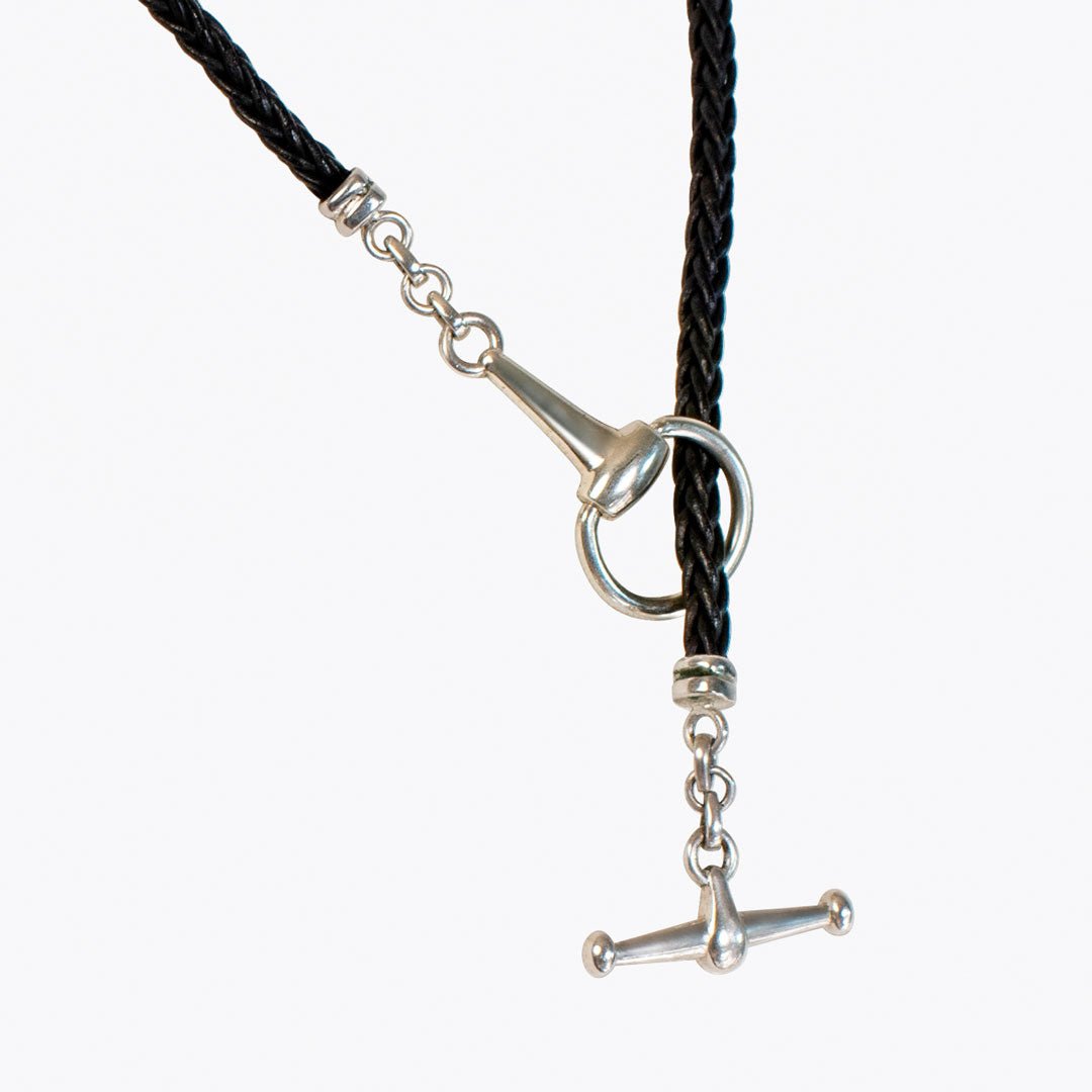 Urban Equestrian - Odeza - Horse Bit Toggle Equestrian Necklace Black and Silver