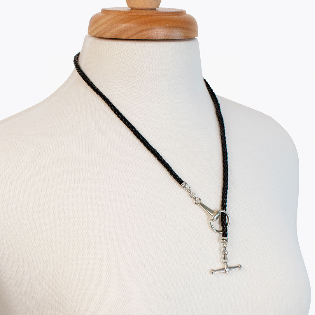 Urban Equestrian - Odeza - Horse Bit Toggle Equestrian Necklace Black and Silver