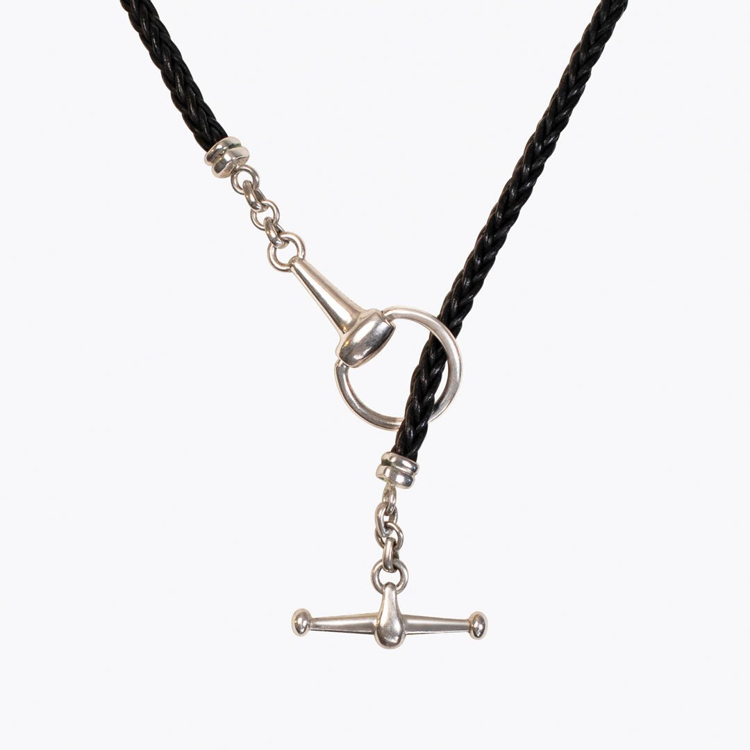 Urban Equestrian - Odeza - Horse Bit Toggle Equestrian Necklace Black and Silver