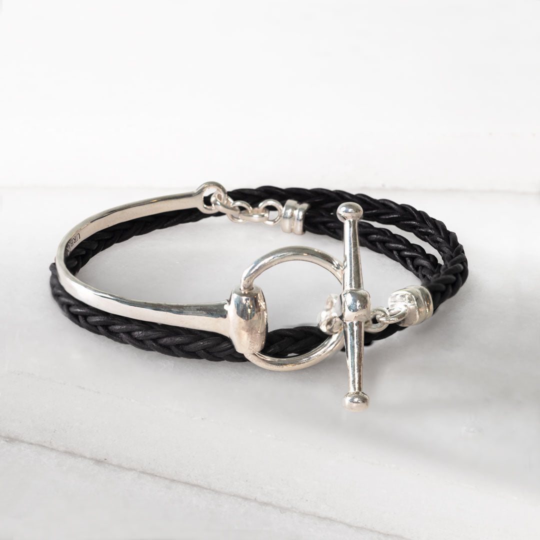 Urban Equestrian - Odeza - Horse Bit Toggle Equestrian Necklace Black and Silver