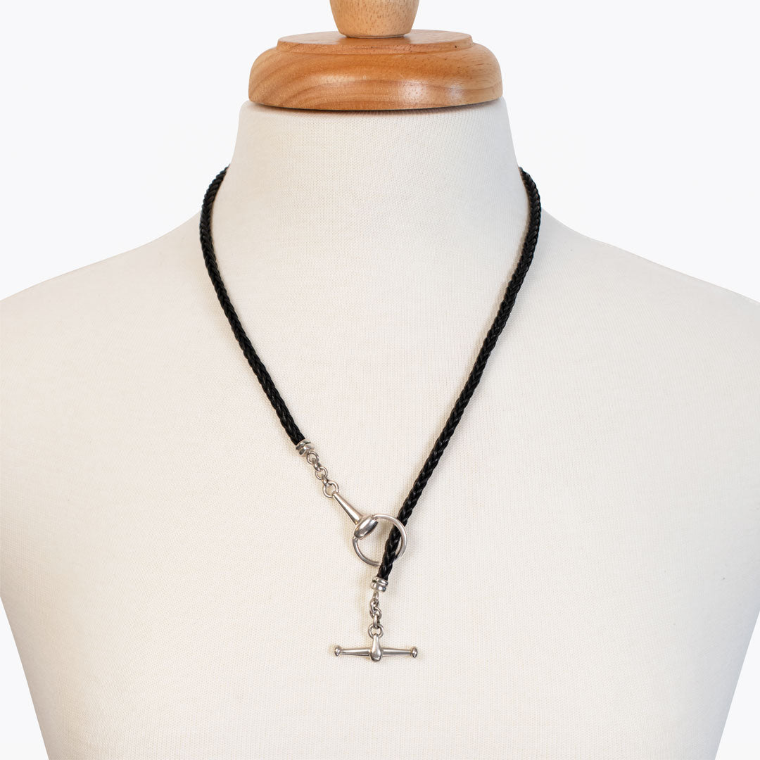 Urban Equestrian - Odeza - Horse Bit Toggle Equestrian Necklace Black and Silver