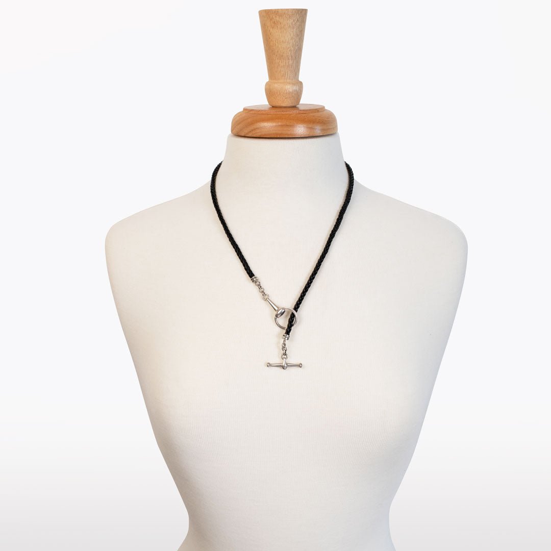 Urban Equestrian - Odeza - Horse Bit Toggle Equestrian Necklace Black and Silver