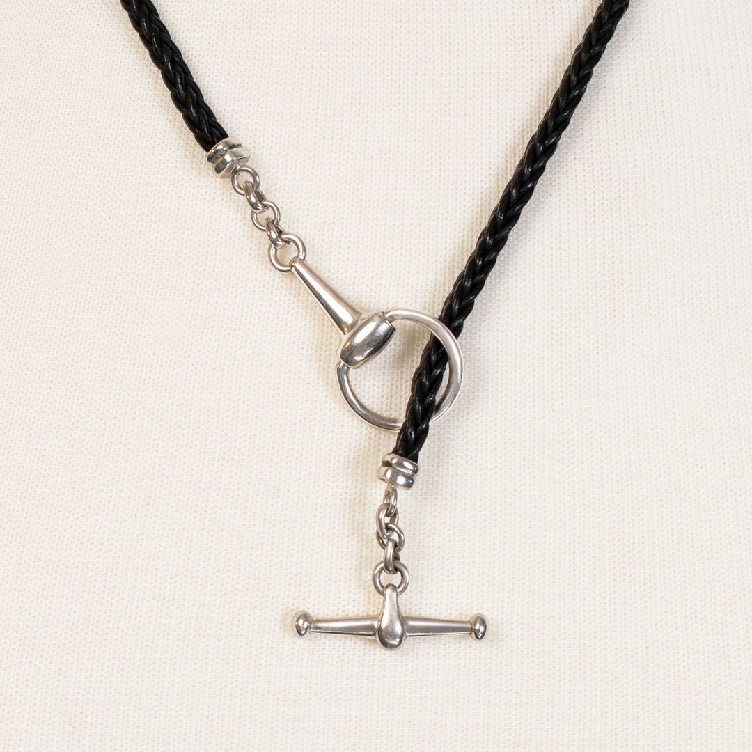 Urban Equestrian - Odeza - Horse Bit Toggle Equestrian Necklace Black and Silver
