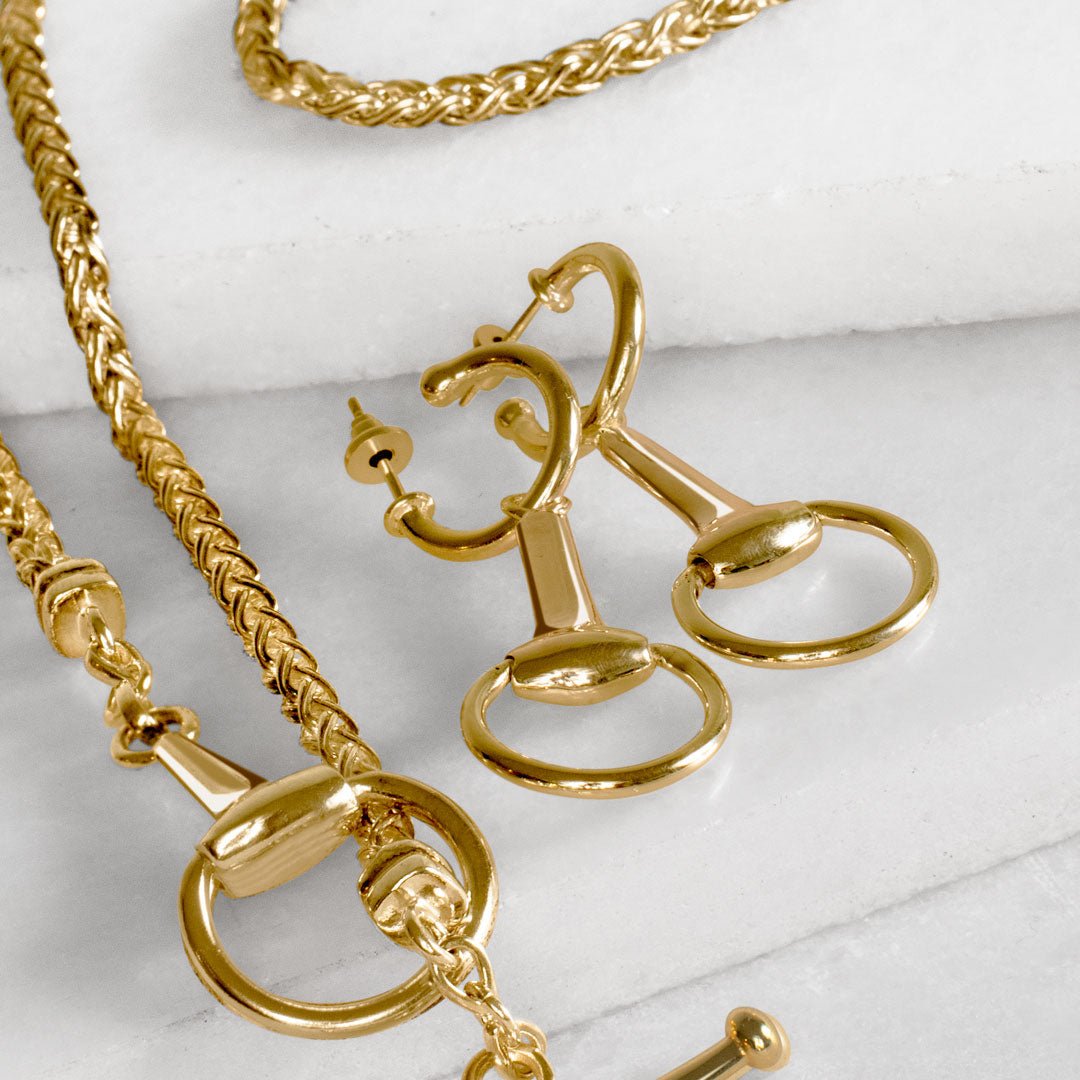 Urban Equestrian - Odeza - Wrap Around Horse Bit Bracelet in Gold