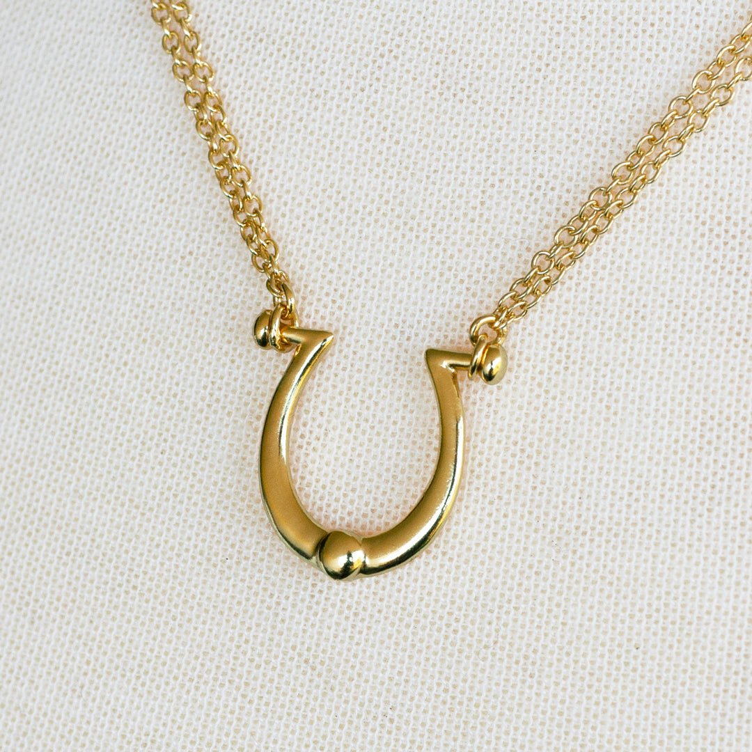 Urban Equestrian - Omega - Equestrian Horseshoe Necklace in Gold