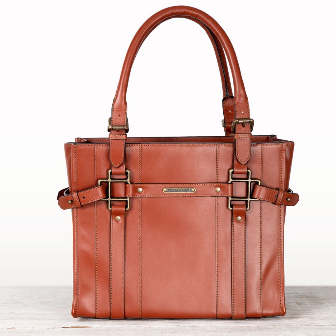 Urban Equestrian Paddock -  Halter Tote Luxury Leather Handbag in Cognac