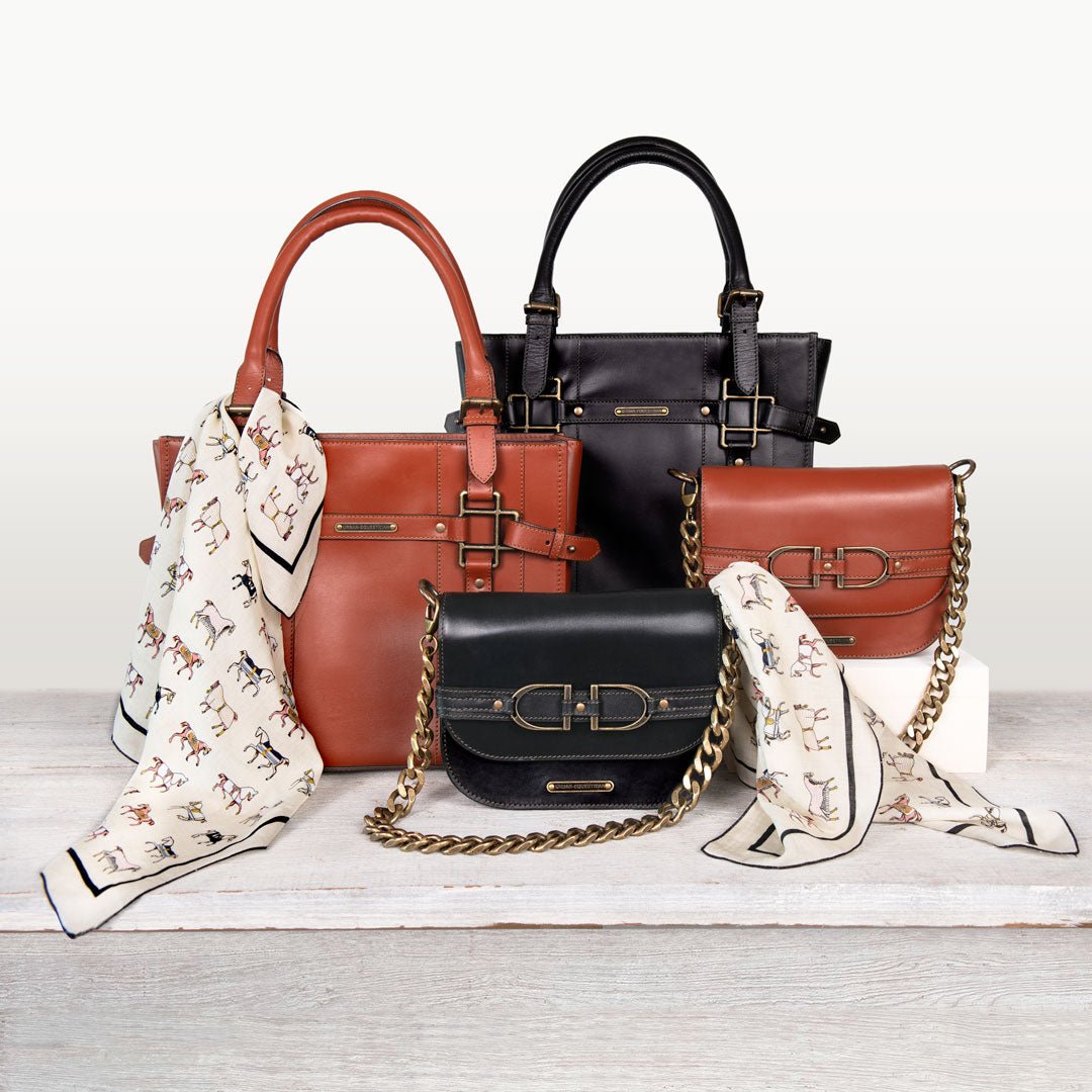 Urban Equestrian Paddock -  Halter Tote Luxury Leather Handbag in Cognac
