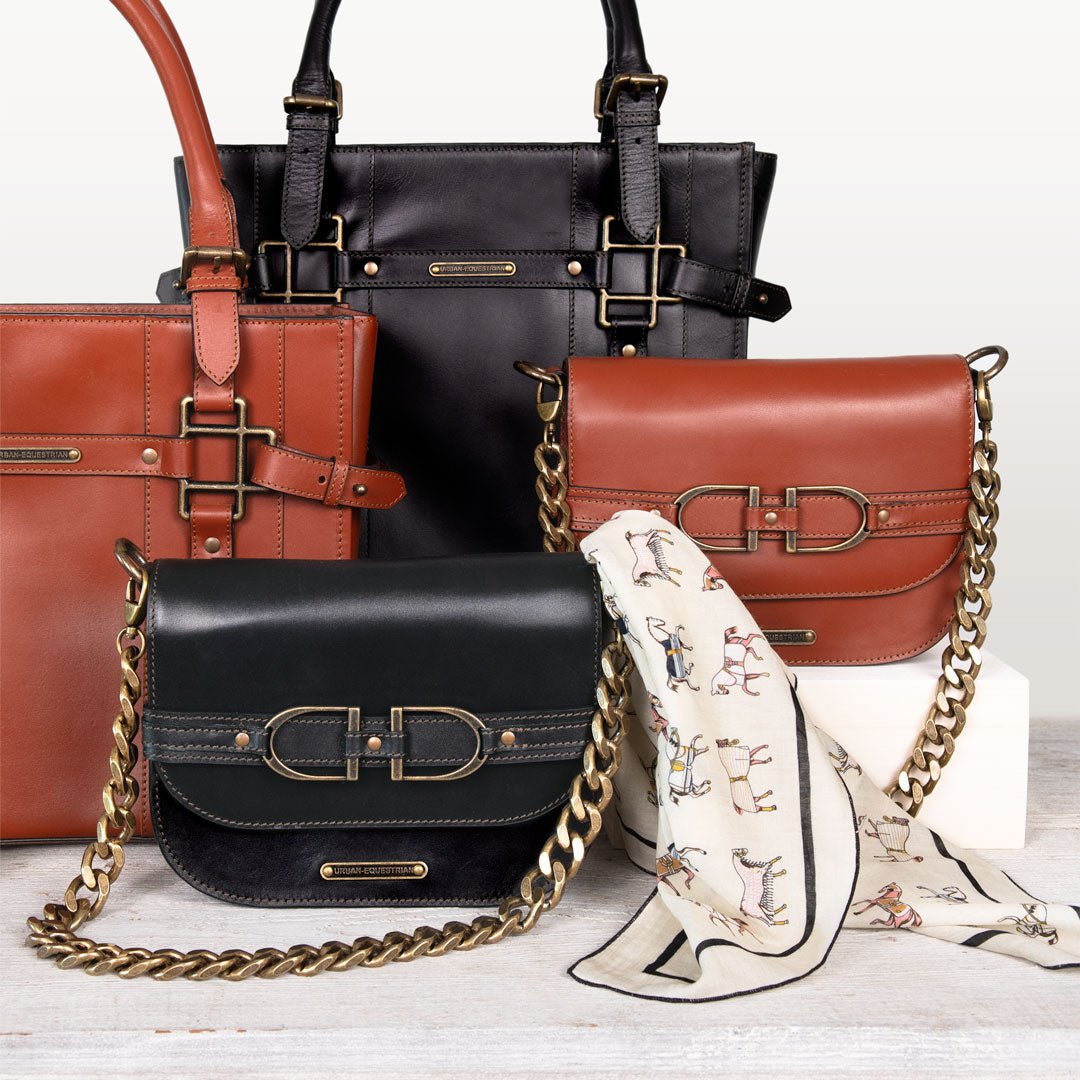 Urban Equestrian Paddock -  Halter Tote Luxury Leather Handbag in Cognac