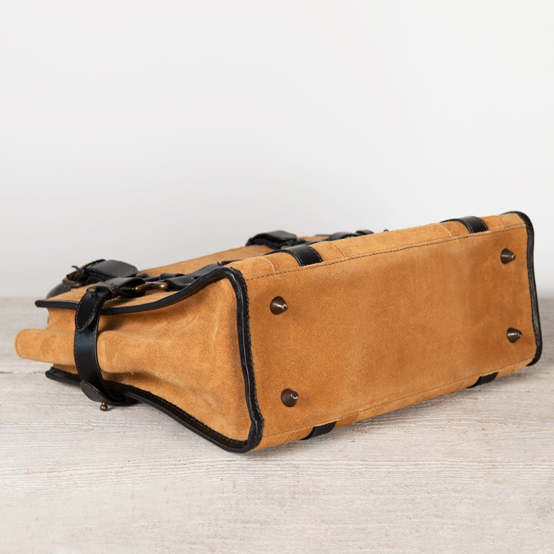 Urban Equestrian Paddock - Halter Tote Bag Luxury Leather Handbag in Black on Chestnut