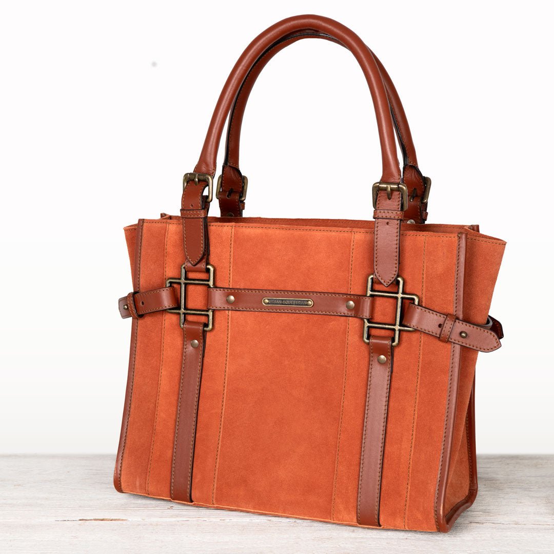 Urban Equestrian Paddock -  Halter Tote Luxury Leather Handbag in Cognac on Cognac