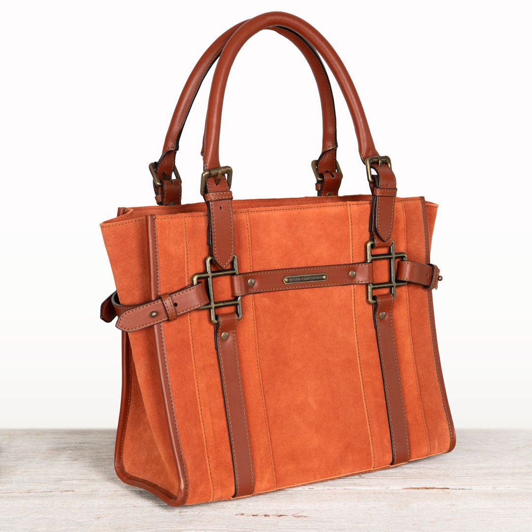 Urban Equestrian Paddock -  Halter Tote Luxury Leather Handbag in Cognac on Cognac