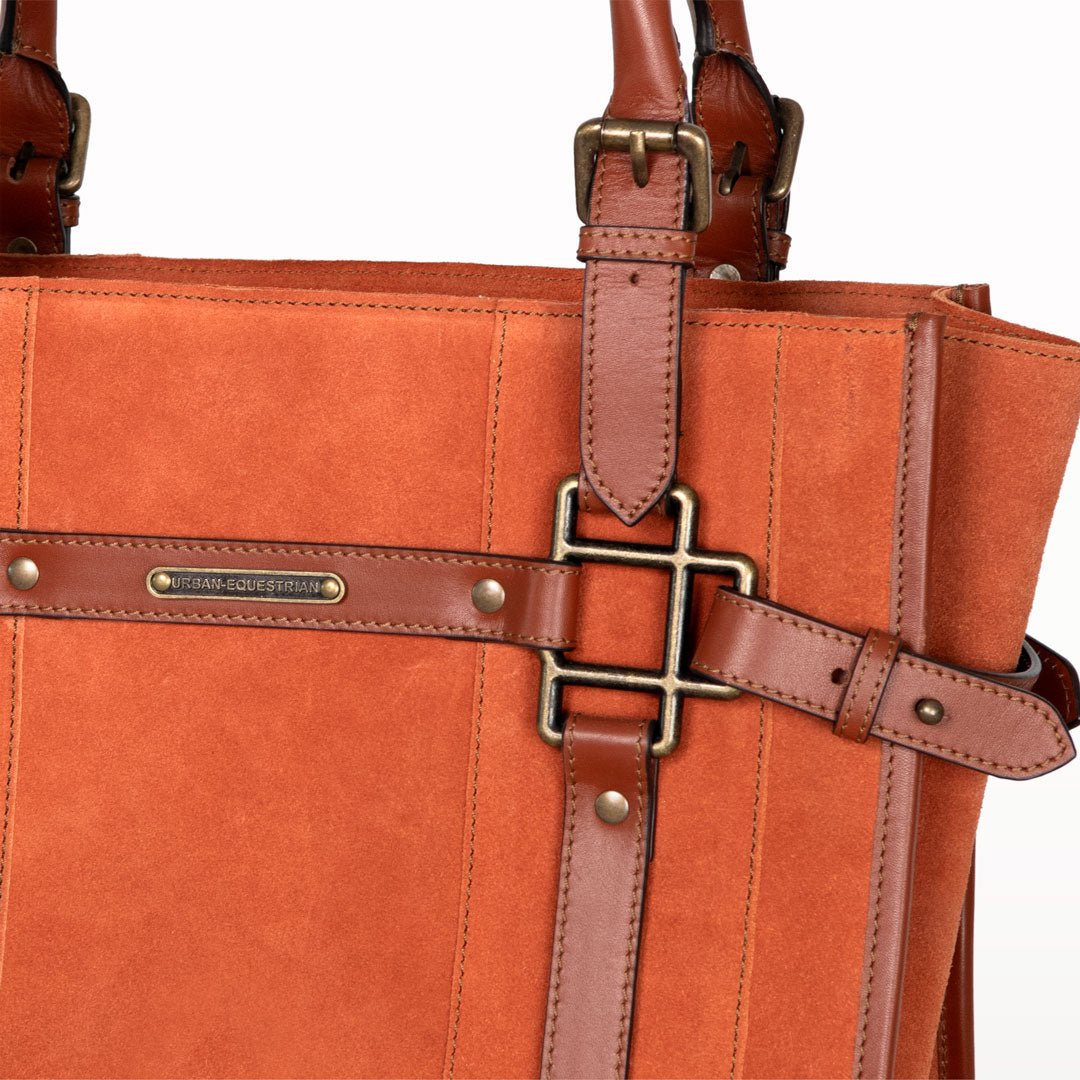 Urban Equestrian Paddock -  Halter Tote Luxury Leather Handbag in Cognac on Cognac