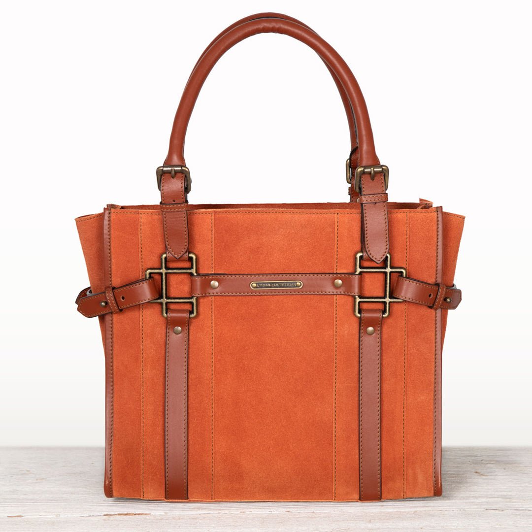 Urban Equestrian Paddock -  Halter Tote Luxury Leather Handbag in Cognac on Cognac