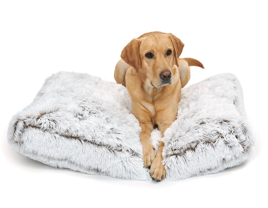 Jax & Bones - Arctic Shag Rectangular Faux Fur Dog Pillow Bed
