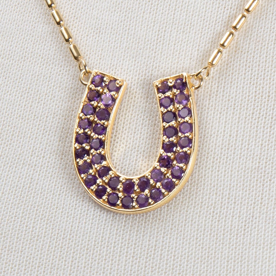 Urban Equestrian - Prism - Amethyst Equestrian Horseshoe Necklace Or Choker