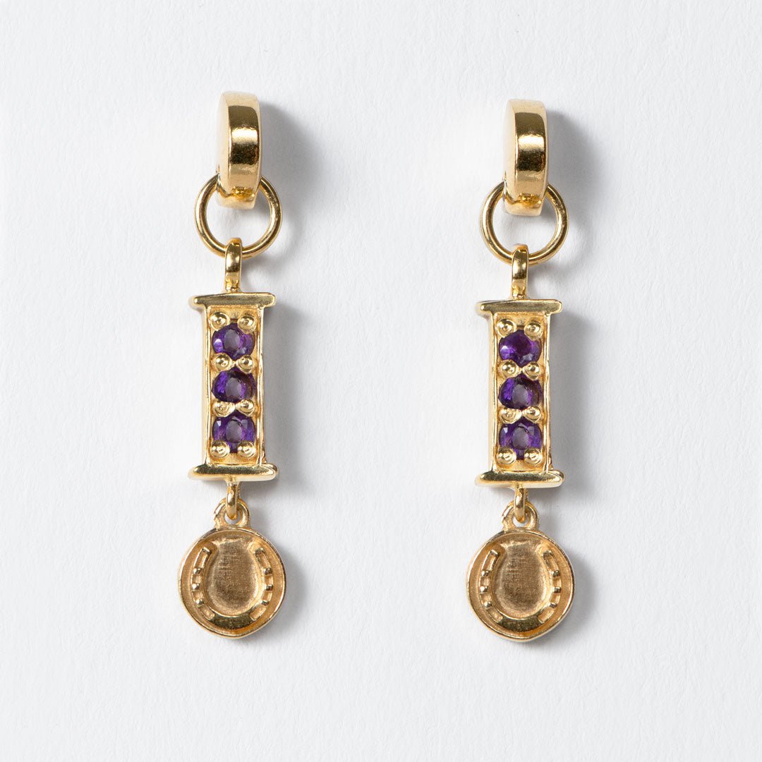 Urban Equestrian - Prism - Amethyst Horseshoe Coin Earring