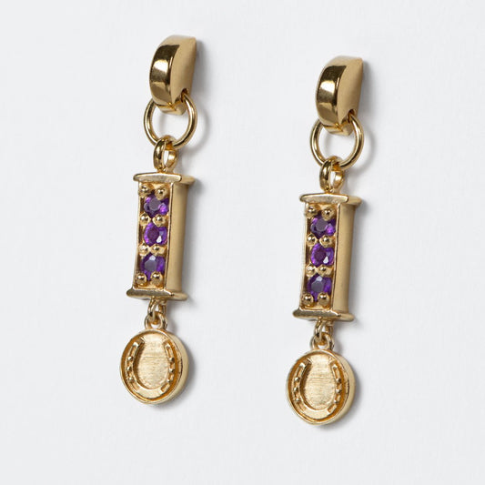 Urban Equestrian - Prism - Amethyst Horseshoe Coin Earring