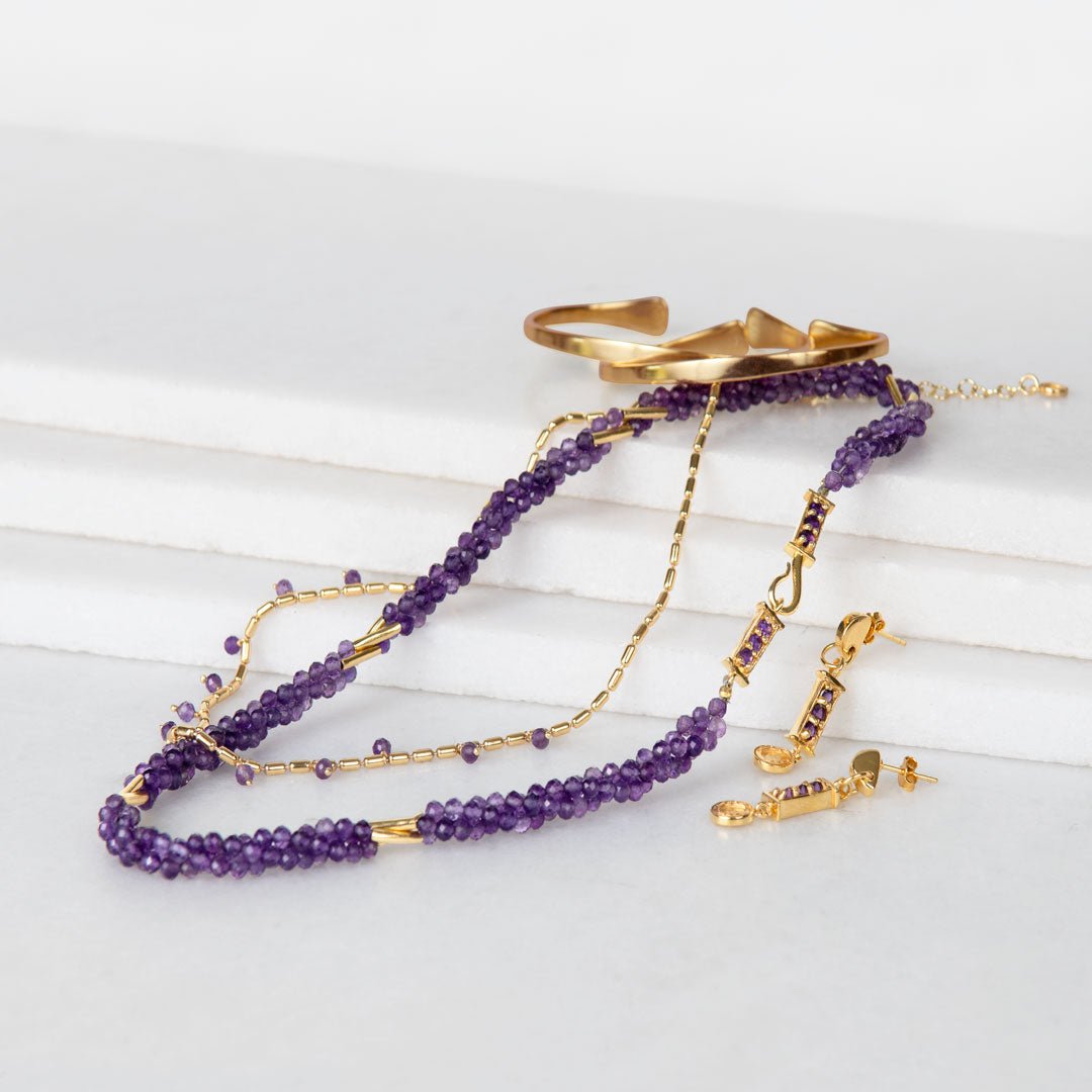 Urban Equestrian - Prism - Amethyst Horseshoe Coin Equestrian Bracelet