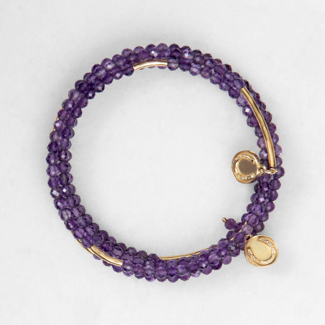 Urban Equestrian - Prism - Amethyst Horseshoe Coin Equestrian Bracelet