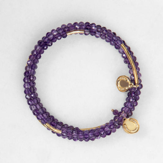 Urban Equestrian - Prism - Amethyst Horseshoe Coin Equestrian Bracelet