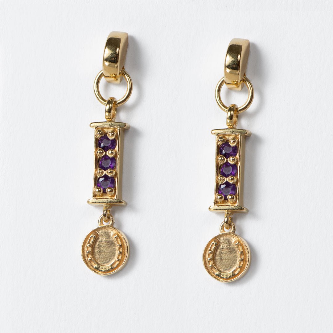 Urban Equestrian - Prism - Amethyst Pave Horseshoe Earring