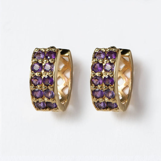 Urban Equestrian - Prism - Amethyst Pave Horseshoe Earring