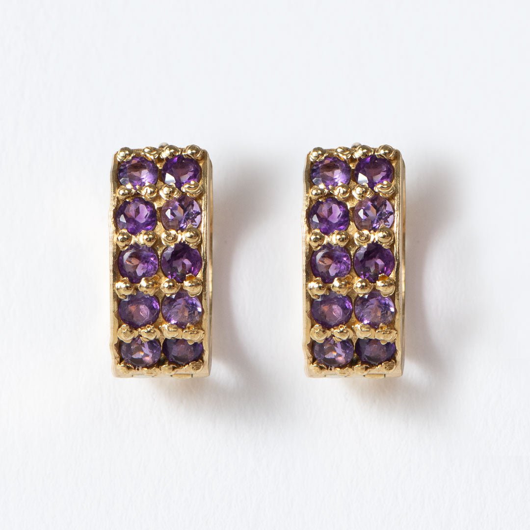 Urban Equestrian - Prism - Amethyst Pave Horseshoe Earring