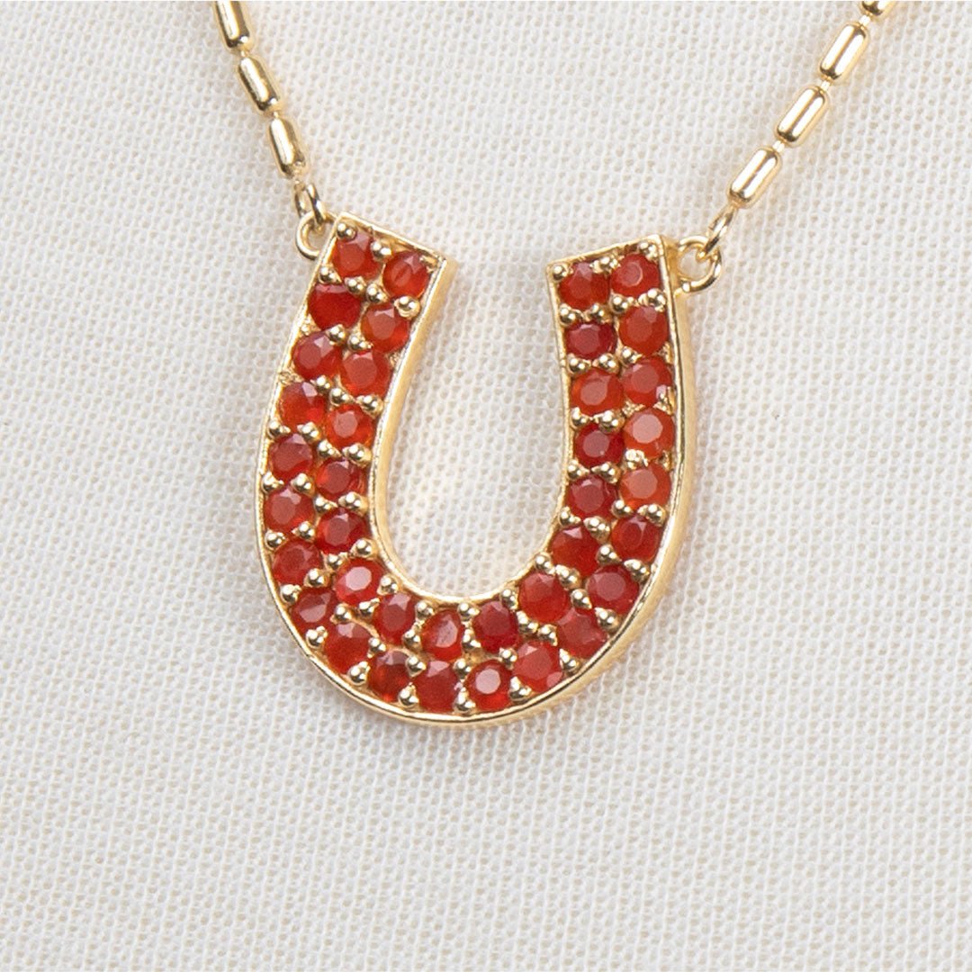 Urban Equestrian - Prism - Carnelian Equestrian Horseshoe Necklace Or Choker